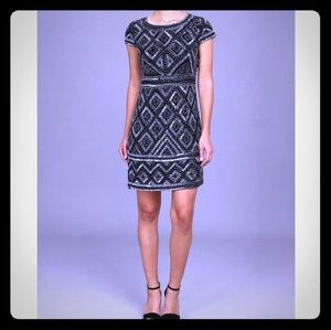 Adrianna Papell Little Black Sequin Dress